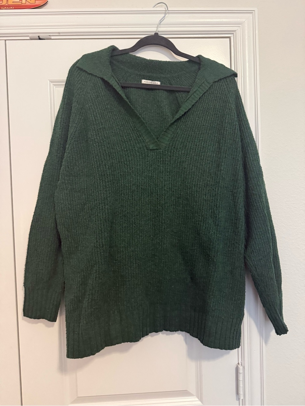 American Eagle Outfitters Forest Green V-Neck Pullover Sweater